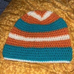 Handmade crochet beanie / Miami dolphins inspired